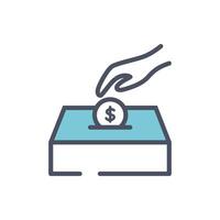 Donation outline icon. UI and UX. Pixel perfect donation icon for web design, apps, software, print usage vector