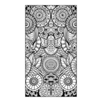 Mandala pattern art background Black and White vector