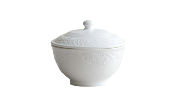 Elegant Porcelain Sugar Bowl with Lid Perfect for Serving and Decoration in Any Dining Setting or Event. png