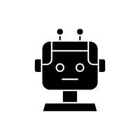 Robot solid icon design. Robot with face and stand element design vector