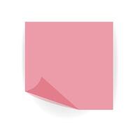 Realistic sticky note with shadow. Pink sticker paper for your message and reminder. illustration isolated on transparent background vector