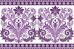 abstract floral seamless pattern with border design, vintage botanical elements, and ethnic geometric patterns for fabric, textiles, wallpaper, and fashion accessories vector