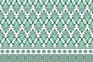 abstract seamless floral pattern with border design showcasing vintage botanical motifs and ethnic geometric elements for fabric textiles, wallpaper, and fashion vector