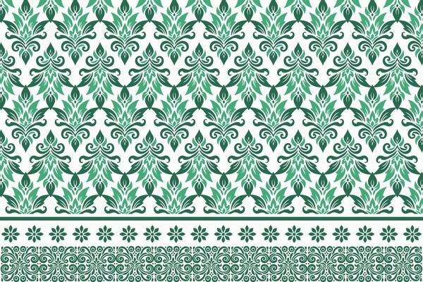 abstract seamless floral pattern with border design showcasing vintage botanical motifs and ethnic geometric elements for fabric textiles, wallpaper, and fashion