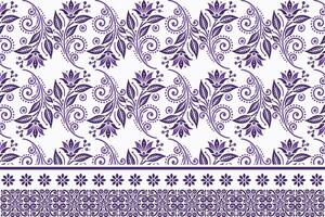 abstract seamless floral pattern with border design, featuring vintage botanical motifs and ethnic geometric patterns for textiles, fabric, wallpaper, and fashion apparel vector