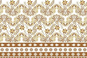 abstract seamless floral pattern with border design, featuring vintage botanical motifs and ethnic geometric patterns for textiles, fabric, wallpaper, and fashion designs vector