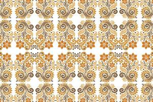 abstract seamless floral pattern with border design featuring vintage botanical motifs and geometric ethnic elements for fashion textiles, fabric, and wallpaper vector
