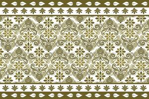 abstract seamless floral pattern with border design and vintage botanical motifs combined with ethnic geometric elements for fabric textiles, wallpaper, and fashion vector