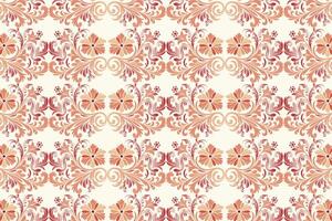 abstract seamless botanical design featuring vibrant floral elements and retro ethnic patterns for contemporary wallpaper and fabric use vector