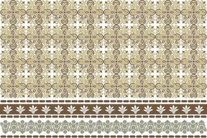 abstract seamless floral pattern with border design, featuring vintage botanical motifs and ethnic geometric patterns for fabric, textiles, wallpaper, and fashion pieces vector