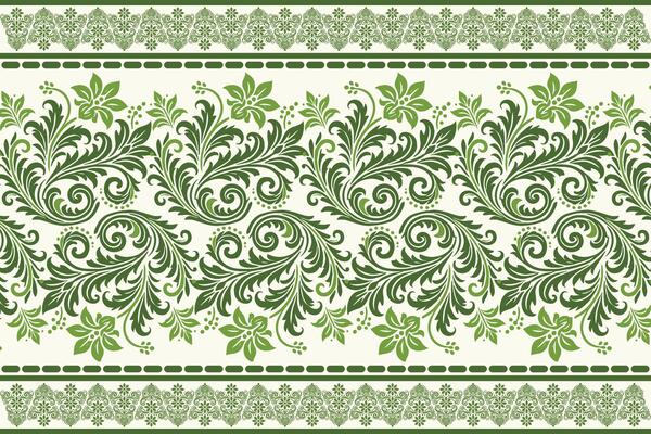 abstract seamless floral pattern with vintage botanical motifs, border design, and ethnic geometric elements for fabric textiles, wallpaper, and fashion accessories