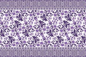 abstract seamless floral pattern with border design and vintage botanical motifs, combined with ethnic geometric patterns for fabric, textiles, wallpaper, and fashion vector