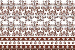 abstract seamless floral pattern with border design, combining vintage botanical motifs and ethnic geometric influences for fabric, textiles, wallpaper, and fashion items vector