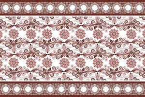 abstract floral seamless pattern with border design, vintage botanical elements, and ethnic geometric patterns for fabric, textiles, wallpaper, and fashion accessories vector