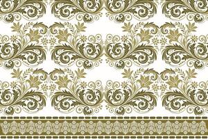 abstract seamless floral pattern with vintage botanical motifs, border design, and ethnic geometric elements for textile, fabric, wallpaper, and fashion accessories vector