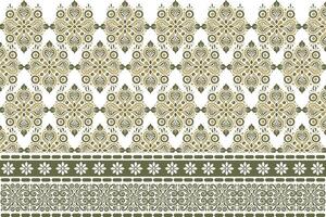 abstract seamless floral pattern with border design, incorporating vintage botanical elements and ethnic geometric shapes for textiles, fabric, wallpaper, and fashion accessories vector