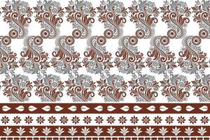 abstract seamless floral pattern with intricate border design, vintage botanical elements, and ethnic geometric motifs for fabric, textiles, wallpaper, and fashion pieces vector
