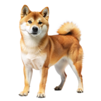 shiba inu Dog standing pose isolated on transparent background png