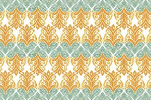 seamless vintage floral pattern with abstract botanical designs and ethnic ikat motifs for fabric, textile, wallpaper, and fashion design applications vector