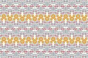 abstract floral seamless pattern with vintage ikat motifs and botanical elements for fabric and wallpaper all over textured flower blossom design with modern flair vector