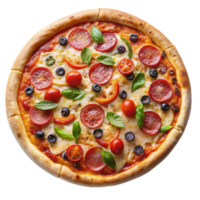 Pizza Top View isolated on transparent background png