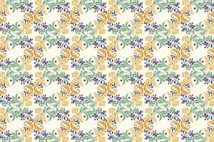 abstract vintage floral seamless pattern with ikat and botanical motifs for fabric and wallpaper all over textured flower blossom design with artistic details vector
