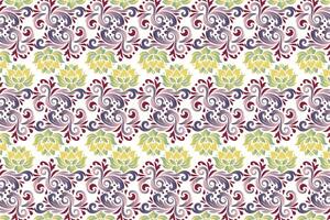 abstract seamless pattern blending modern floral elements with intricate ethnic designs for distinctive textile and wallpaper applications vector