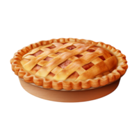 Homemade Lattice Apple Pie with Golden Brown Crust in Baking Dish png