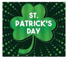 St. Patrick's Day Clover Design Patrick with Green Background and Dots Pattern. vector