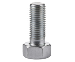 metal bolt with hexagonal head and threaded body on isolated background for industrial and mechanical uses png