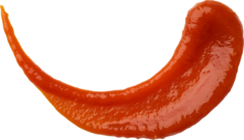 crescent-shaped ketchup smear with smooth texture on isolated background for food design and culinary creativity png