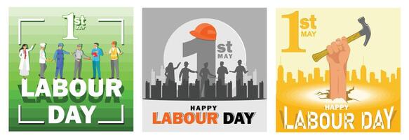 Appreciation for workers from various professions during Labor Day celebrations. vector