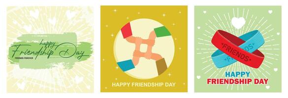 Hands holding each other form a square symbolizing friendship. vector