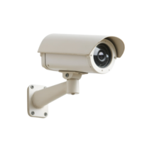 Surveillance camera mounted on wall, designed for security monitoring. This device features protective cover and is ideal for outdoor use, ensuring safety and surveillance png