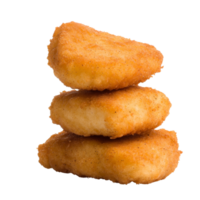 Crispy chicken nuggets stacked in delicious arrangement, showcasing their golden brown texture and appetizing appearance. Perfect for snacking or meals png