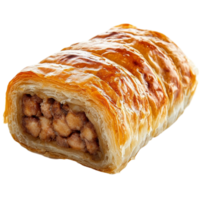 A pastry with meat and cheese on it png