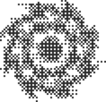 Pixel pattern shape. Textured star with bitmap Y2k dither gradient. Retro cosmic element with old computer game graphic effect. Halftone grunge illustration png