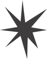 Star shape icon. Y2k abstract irregular shiny sparkle. Flash sparks starburst graphic element. Twinkle sticker. Black minimal flat simple sign. png