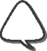 Pixel speech bubble for game design and chart. Retro chat box for dialog comment and messages. Conversation balloon triangle shape. 8 bit cartoon element png