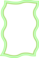 Wavy border frame. Squiggle edge rectangle. Neon color scallop shape. Retro groovy aesthetic element. Trendy 90s design for poster and invitation png