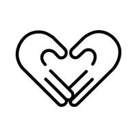 Two Hands Forming a Heart Shape, Symbol of Love and Support vector