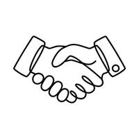 Simple Line Art of a Business Handshake vector