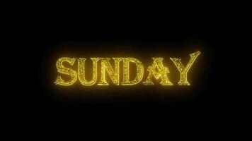 Sunday golden text animation with dots particles shiny gold video