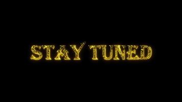 Stay tuned golden text animation with dots particles shiny gold video