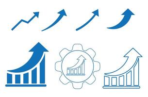 A clean graph chart silhouette, showcasing rising bars and lines, symbolizing growth, progress, and data-driven insights vector