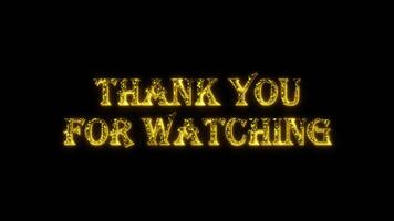 Thank You For Watching golden text animation with dots particles shiny gold video