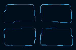 Futuristic hi tech frame cyberpunk style design element. Technology HUD sci-fi design. vector
