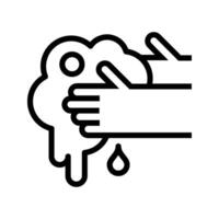 hand wash outline icon. Thin line icon from cleaning collection. Editable isolated on background vector