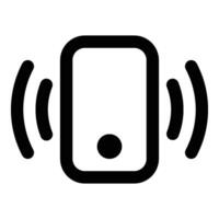Smart phone Phone vibrate flat icon, Vibration mode phone icon on black circle. Cellphone vibrating concept vector