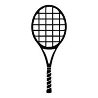 Badminton racket in a flat style. line icon isolated on background. Sports logo concept. Activity design template for website, mobile app, print. stock illustration. vector